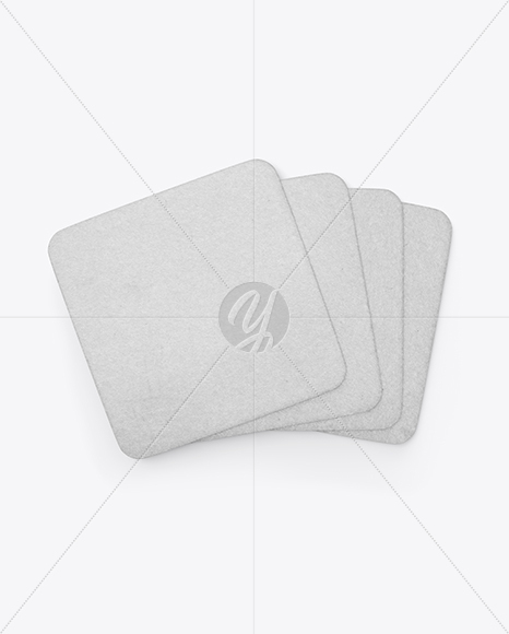 Paper Beverage Coasters Mockup - Top View