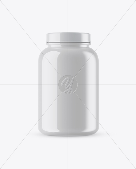 Glossy Protein Jar Mockup