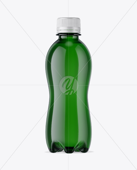 330ml PET Green Bottle W/ Shrink Sleeve Mockup - Free Download Images