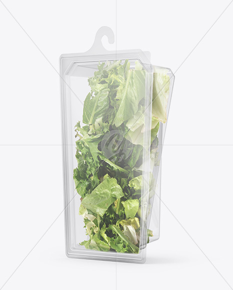 Transparent Container Mockup - Half Side View