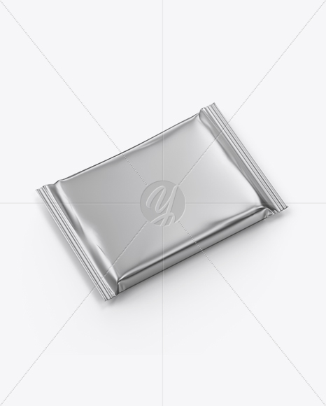 Metallic Snack Bar Mockup - Half Side View