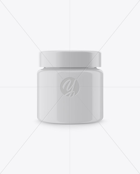 Glossy Cosmetic Jar Mockup - Front View