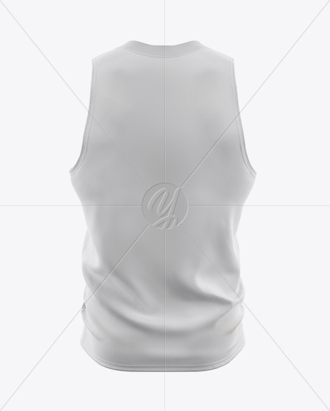 Basketball Jersey With V-Neck Mockup - Back View