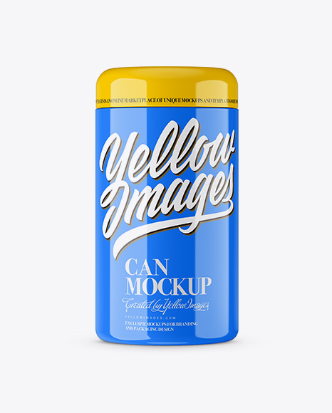 Glossy Tin Can Mockup