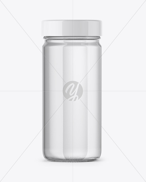 Glass Jar with Liquid Coconut Oil Mockup