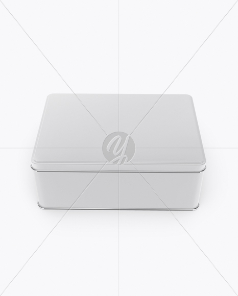 Matte Tin Box Mockup (High-Angle Shot)