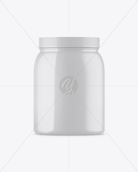 Glossy Protein Jar Mockup