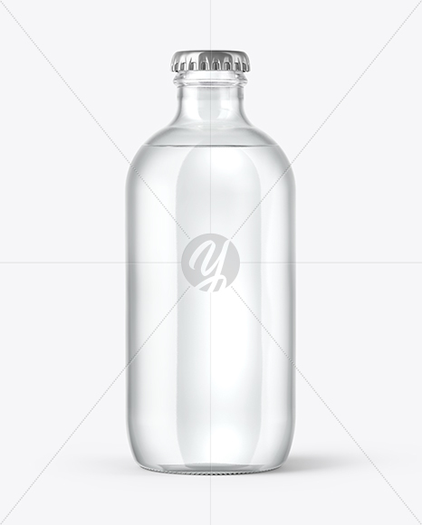 330ml Clear Glass Water Bottle Mockup