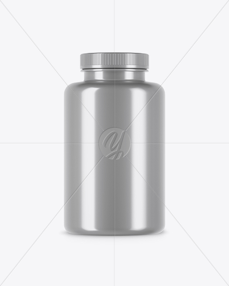 Metallic Pills Bottle Mockup