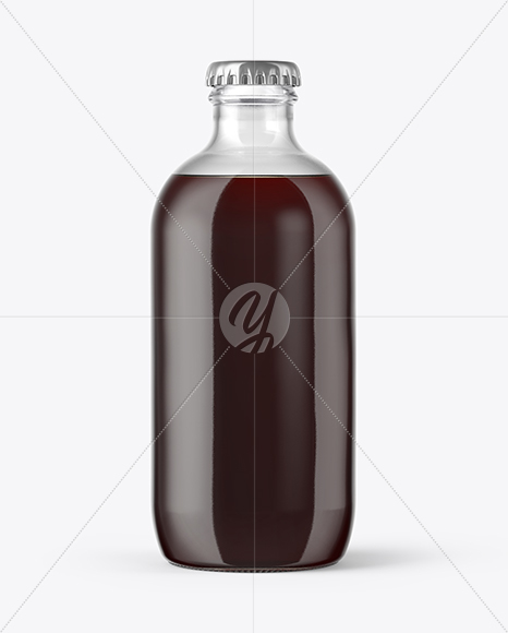 330ml Clear Glass Brown Ale Bottle Mockup