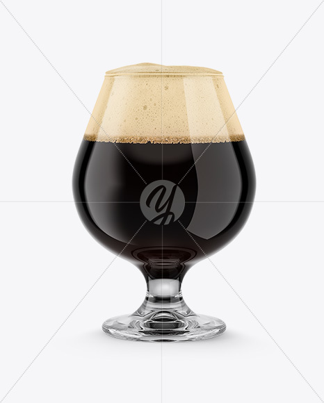 Snifter Glass With Irish Dry Stout Beer Mockup