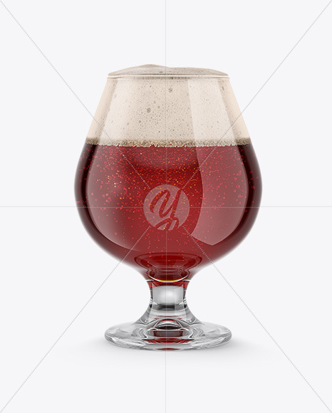 Snifter Glass With Red Ale Mockup