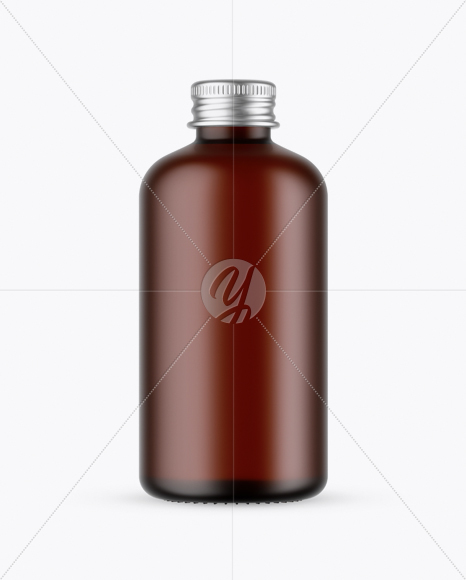 Frosted Amber Glass Bottle Mockup Frosted Amber Glass Bottle Mockup