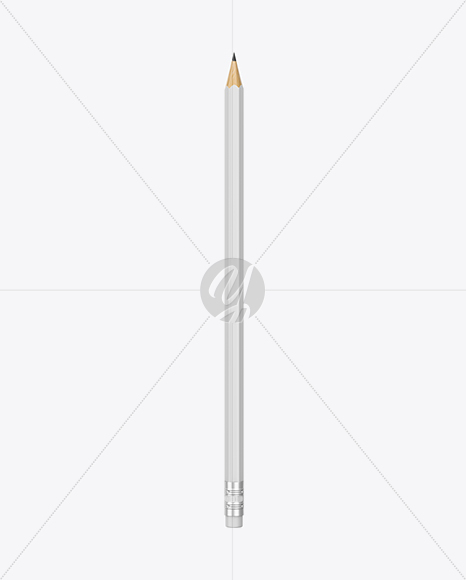 Hexagon Pencil W/ Eraser Mockup - Top View