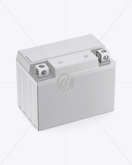 Automotive Battery Mockup - Halfside View (High-Angle Shot)