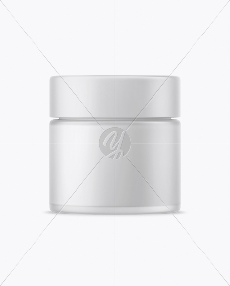 Frosted Glass Cream Jar Mockup - Front View