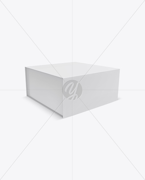 Glossy Paper Box Mockup - Half Side View (High-Angle Shot)