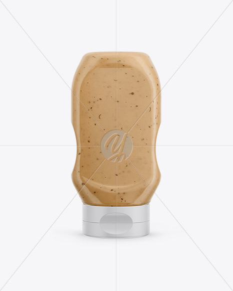 Plastic Bottle with Sauce Mockup