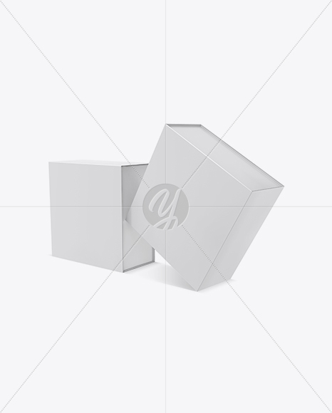 Two Glossy Paper Boxes Mockup - Half Side View