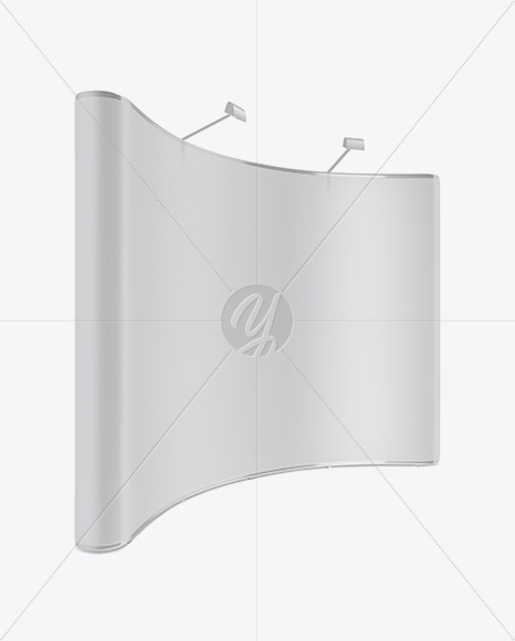 Matte Aluminium Spring Pop-Up Stand Mockup - Half Side View - Free