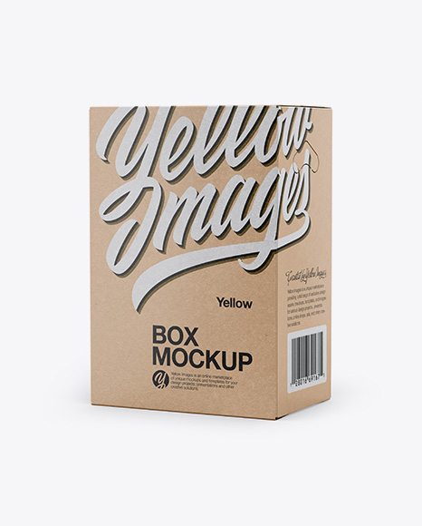 Kraft Box Mockup - Half Side View