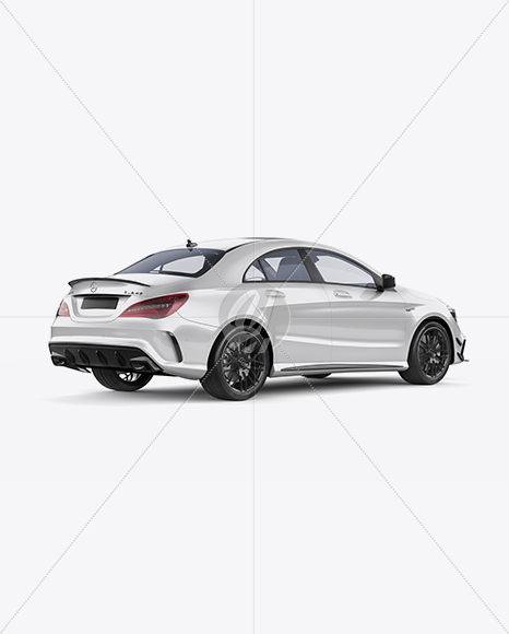 Mercedes CLA 45 AMG Mockup - Back Half Side View