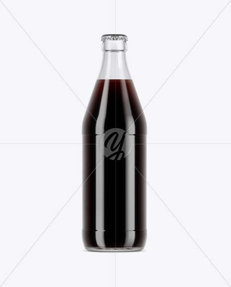 Clear Glass Bottle With Dark Drink Mockup