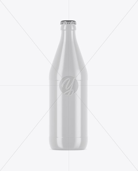 Glossy Ceramic Beer Bottle Mockup