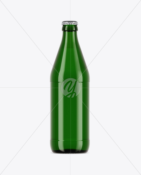 Green Beer Bottle Mockup