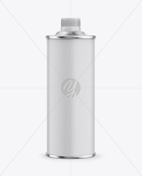 Tin Can with Matte Label Mockup - Front View