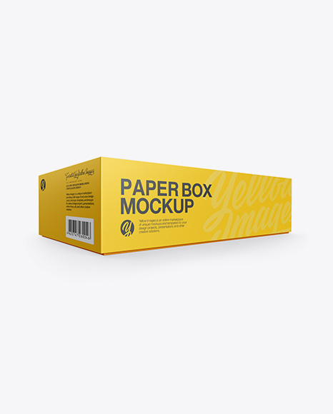 Paper Box Mockup - Half Side View