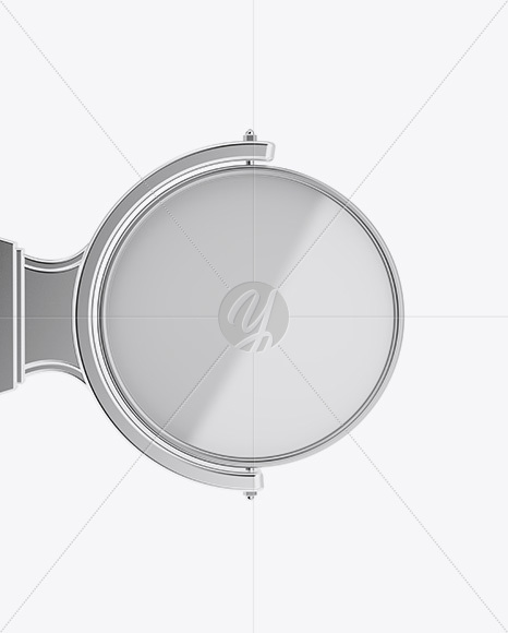 Metallic Round Signboard Mockup - Front View