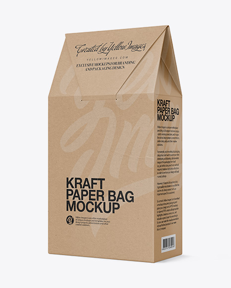 Kraft Box Mockup - Half Side View