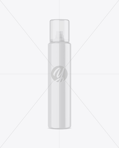 Glossy Spray Bottle With Transparent Cap Mockup