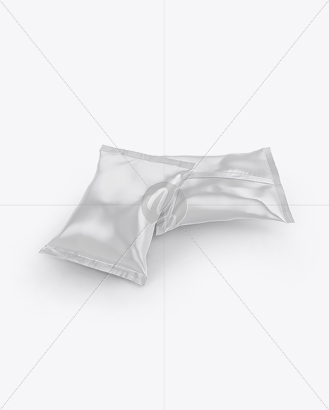 Two Matte Snack Packages Mockup Two Matte Snack Packages Mockup