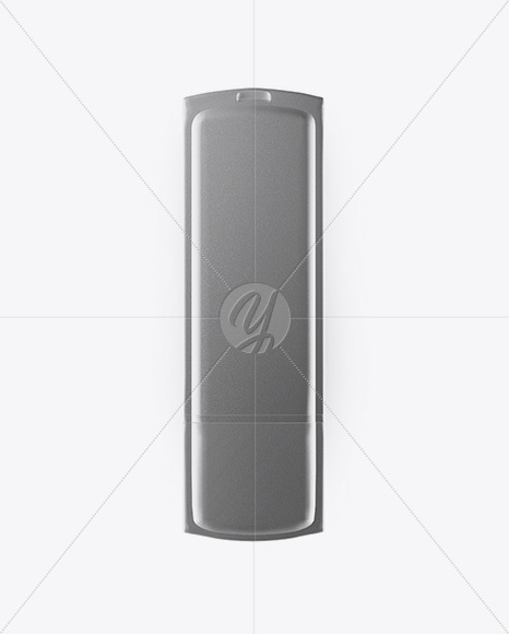 Metallic USB Flash Drive Mockup - Front View