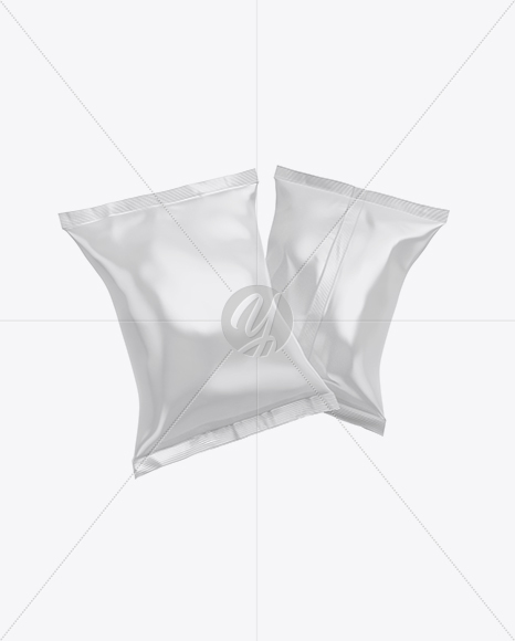 Two Matte Snack Packages Mockup Two Matte Snack Packages Mockup