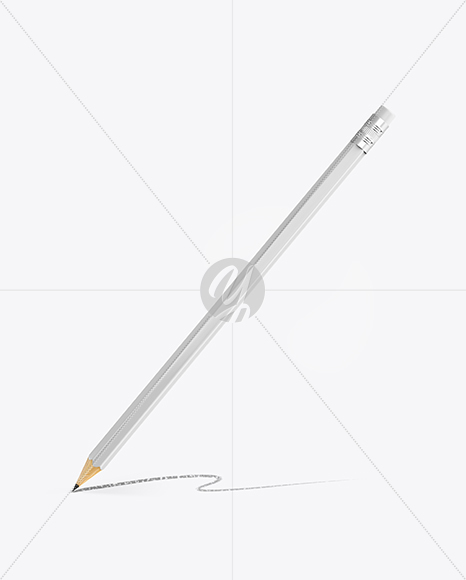 Hexagon Pencil W/ Eraser Mockup