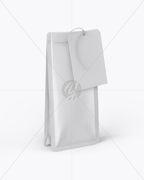 Matte Coffee Bag With Label Mockup - Half Side View