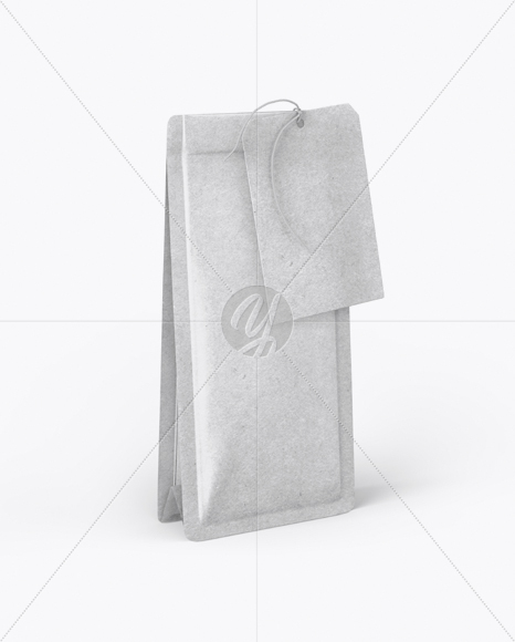 Matte Kraft Coffee Bag With Label Mockup - Half Side View