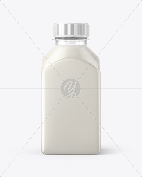 Square Milk Bottle Mockup