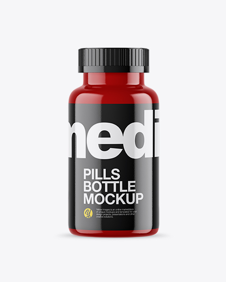 Glossy Pills Bottle Mockup