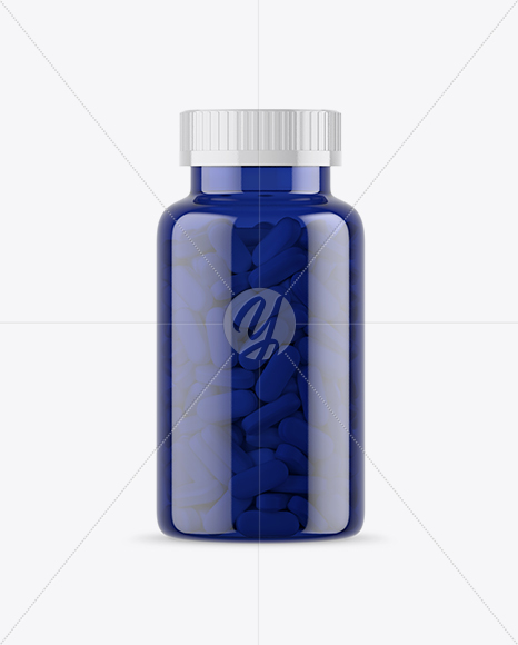 Blue Pills Bottle Mockup Blue Pills Bottle Mockup