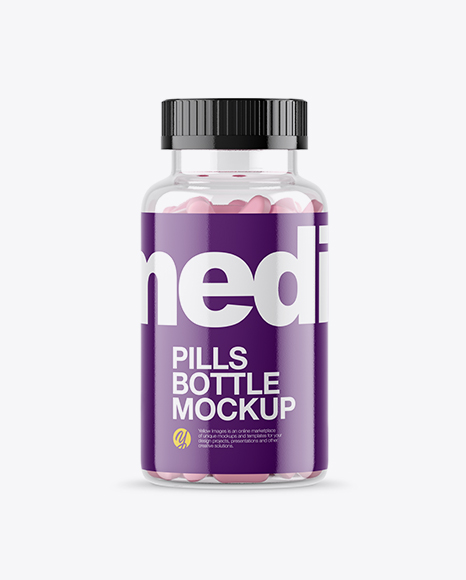 Clear Bottle With Pills Mockup - Pill bottle mockup