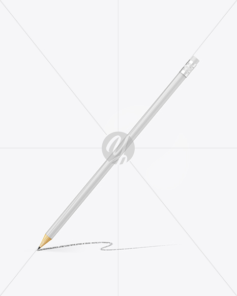 Round Pencil W/ Eraser Mockup