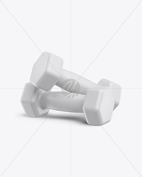 Matte Vinyl Coated Dumbbells Mockup - Free Download Images High Quality