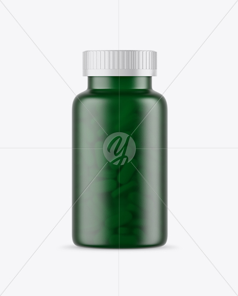 Frosted Green Pills Bottle Mockup