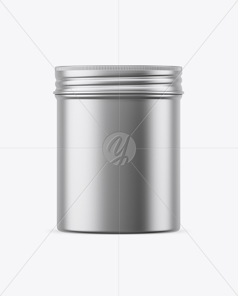 Matte Metallic Round Tin Box Mockup