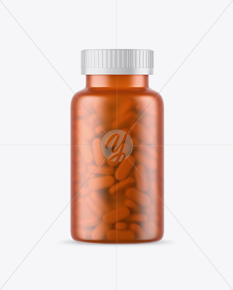 Frosted Orange Pills Bottle Mockup Frosted Orange Pills Bottle Mockup