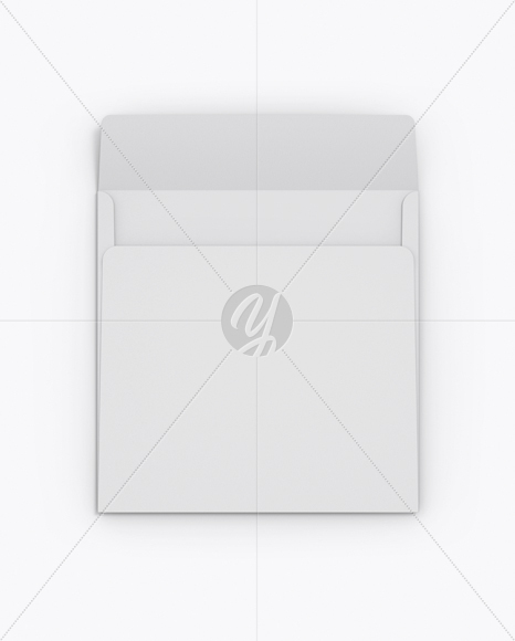 Opened Paper Envelope Mockup - Back View